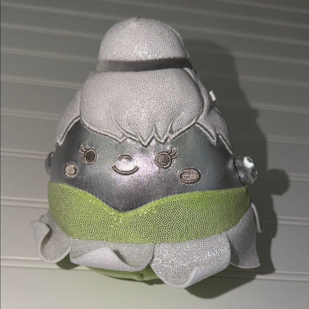 Disney Tinkerbell Squishmallow Glitter Wings Green Silver Mini Stuffed Toy 5”